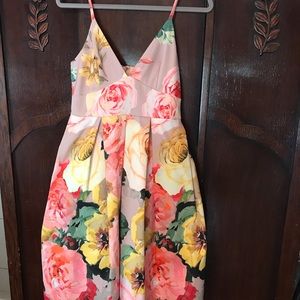 ASOS Pink Floral Midi Dress